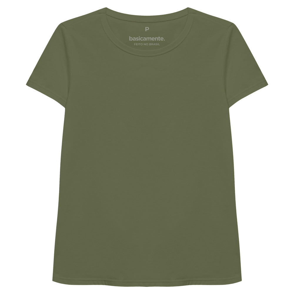 Camiseta Slim Feminina - Verde Militar