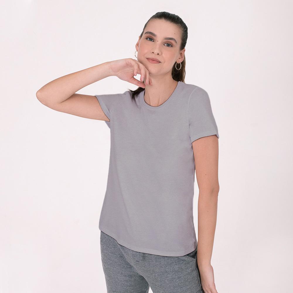 Camiseta Slim Feminina - Cinza Areia