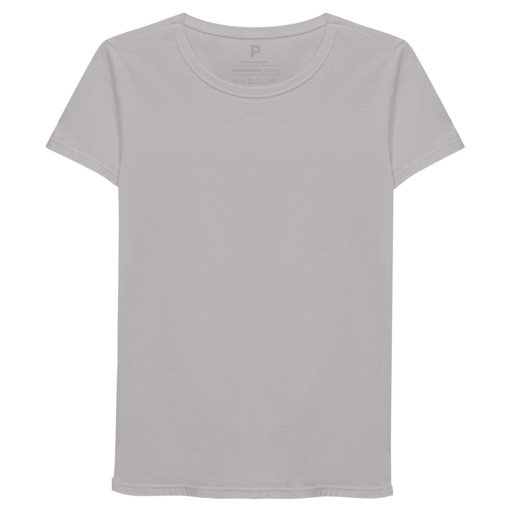 Camiseta Slim Feminina - Cinza Areia