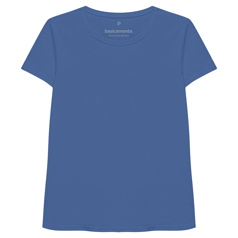 Camiseta Slim Feminina - Azul Oceano