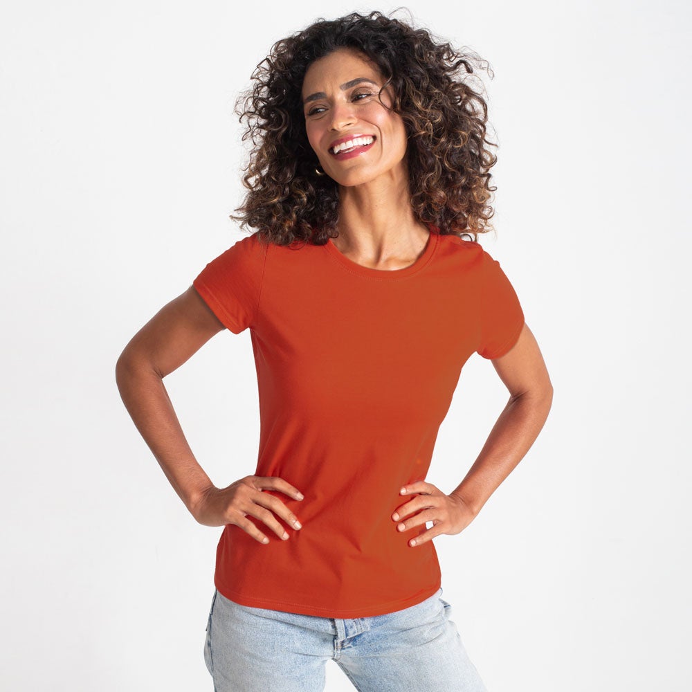 Camiseta Slim Feminina - Tangerina