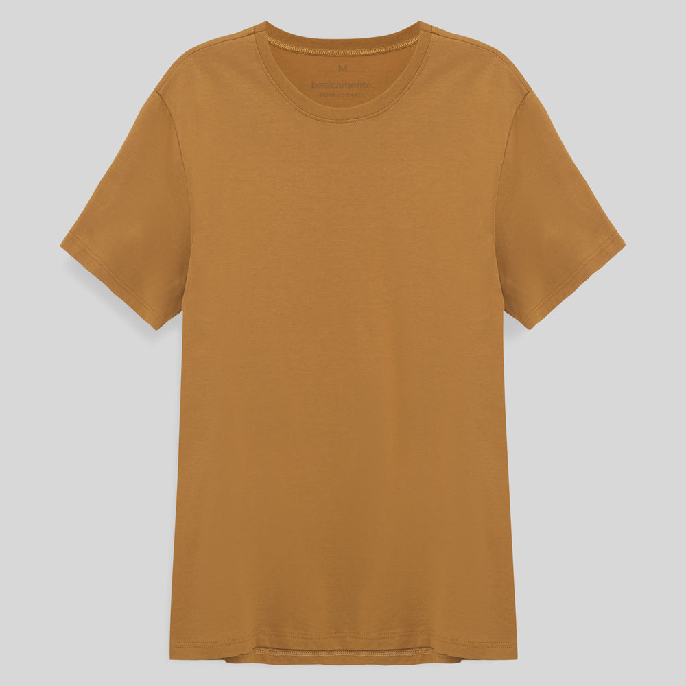 Camiseta Básica Masculina - Ocre