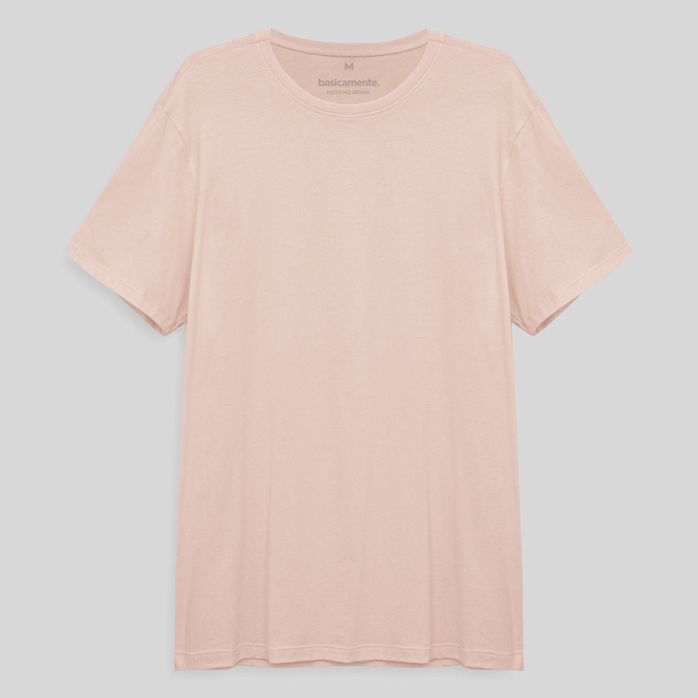 Camiseta Básica Masculina - Rosa Pastel