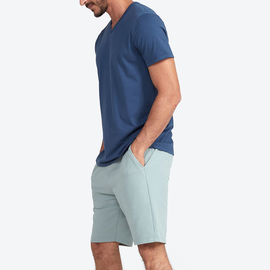 Camiseta Básica Gola V Masculina - Azul Indigo