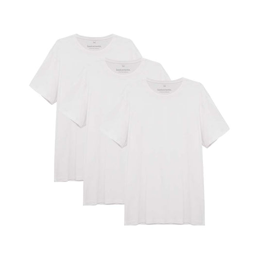 Kit 3 Camisetas Gola C Masculina - Branco