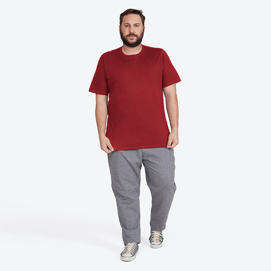 Camiseta Básica Plus Masculina - Marsala