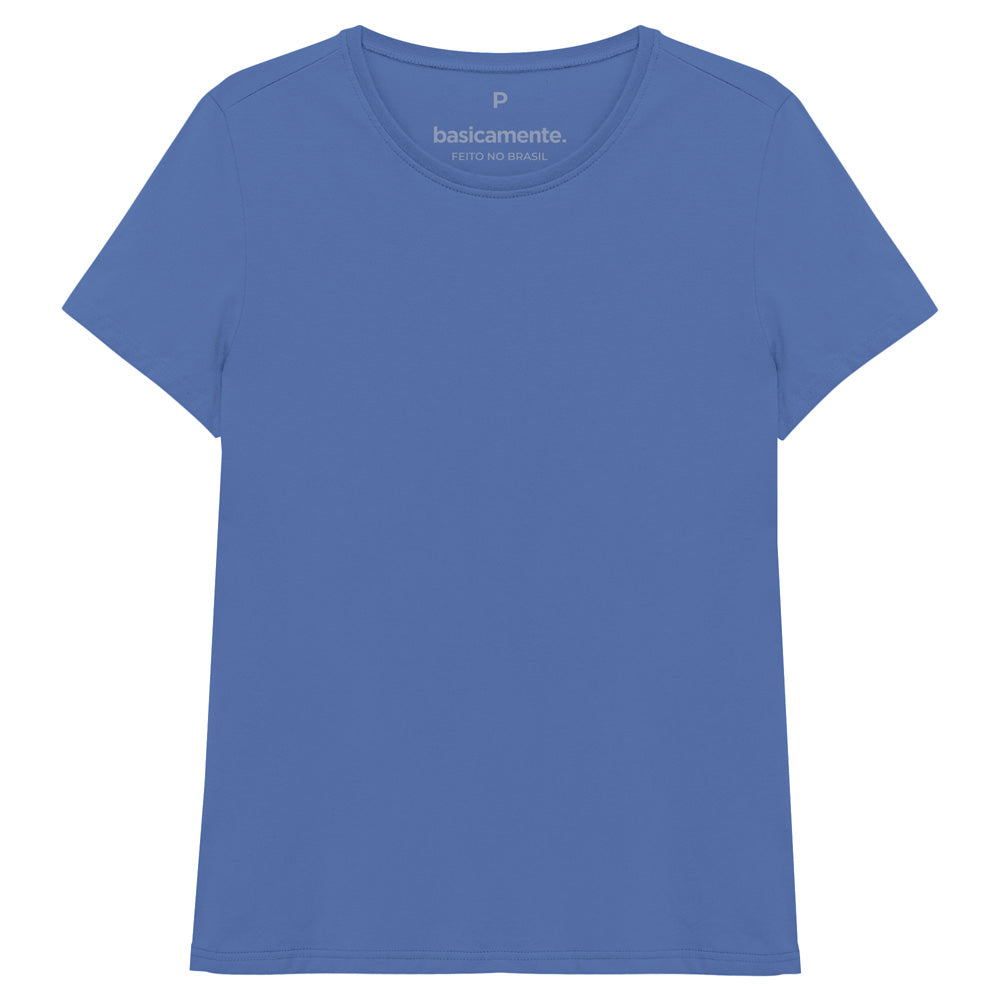 Camiseta Básica Feminina - Azul Oceano