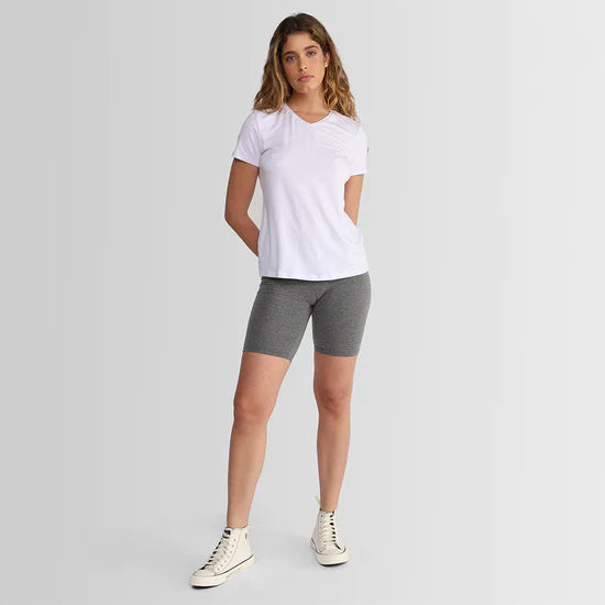 Tech T-Shirt Modal Gola V Feminina - Branco