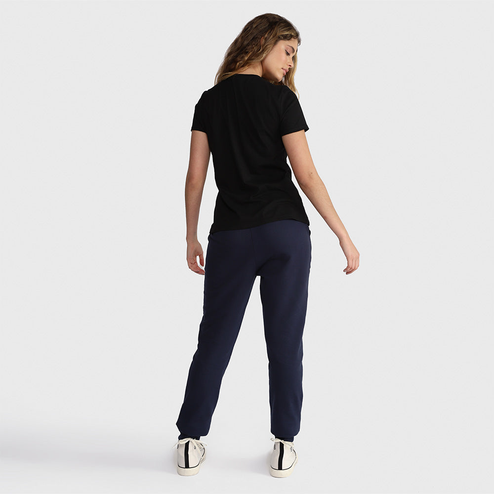 Camiseta Básica Gola V Feminina - Preto