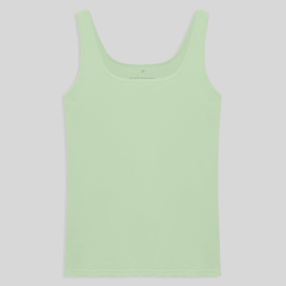 Regata Decote Quadrado Feminina - Verde Menta