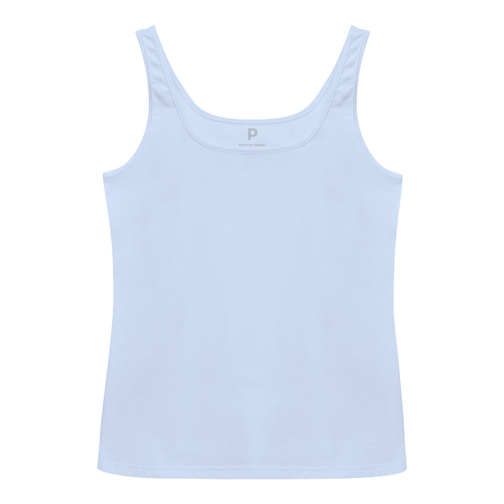 Regata Decote Quadrado Feminina - Azul Capri
