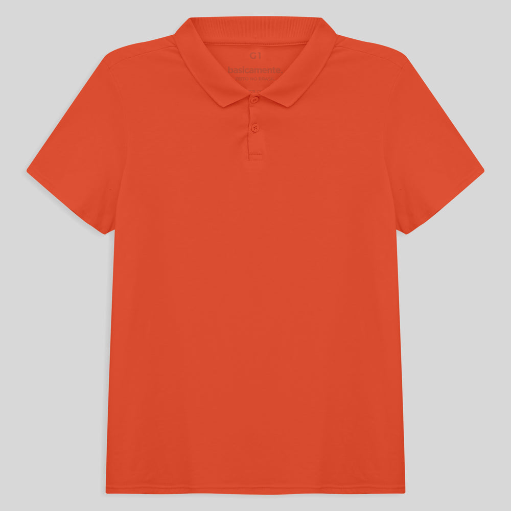 Camisa Polo Algodão Premium Plus Feminino - Laranja