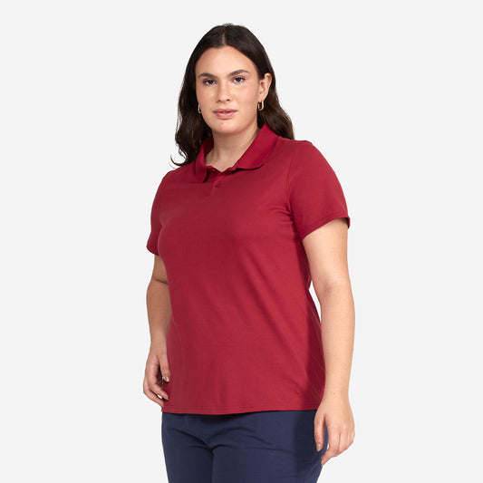 Camisa Polo Algodão Premium Plus Feminino - Marsala