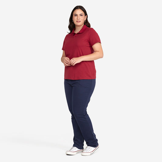 Camisa Polo Algodão Premium Plus Feminino - Marsala