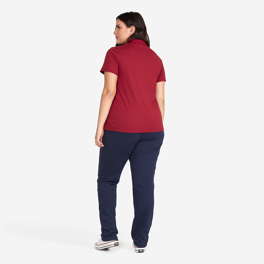 Camisa Polo Algodão Premium Plus Feminino - Marsala