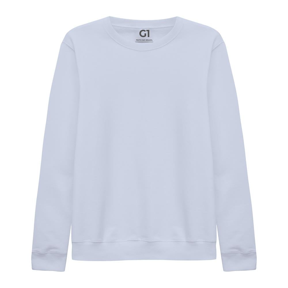 Blusão Moletom Flanelado Plus Feminino - Azul Capri