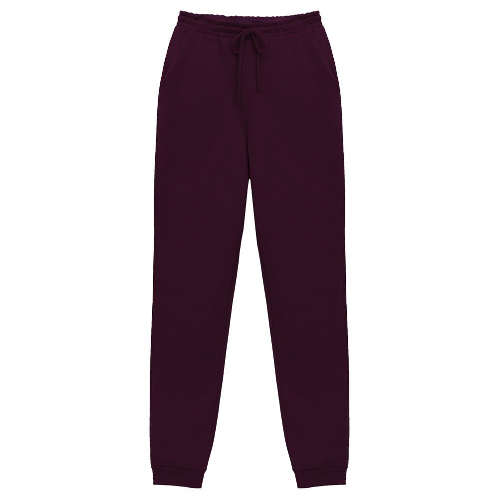 Calça Jogger Moletom Flanelado Feminina - Wine