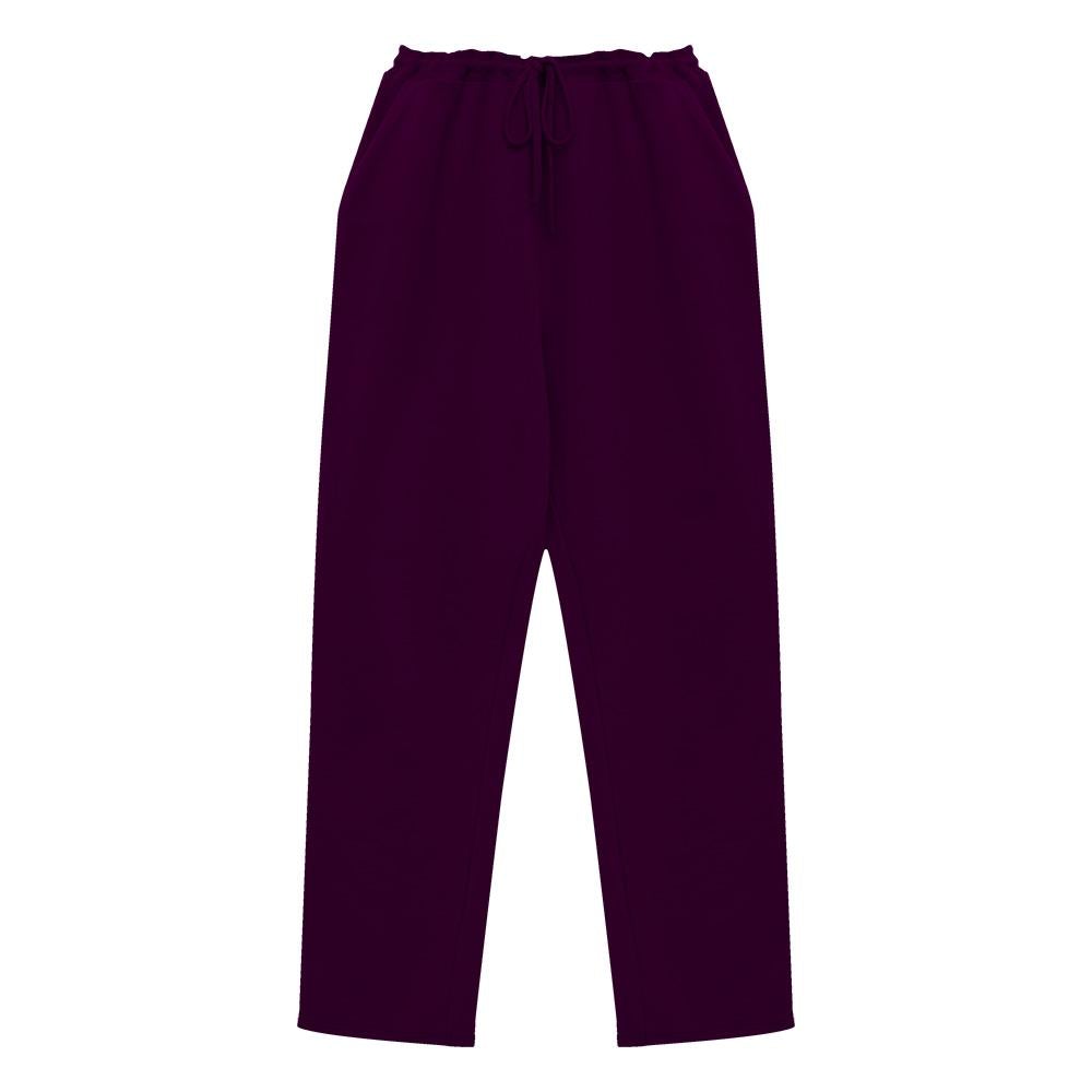 Calça Reta Moletom Flanelado Plus Feminina - Wine