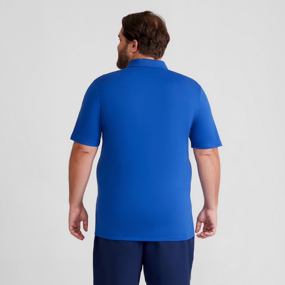 Camisa Polo Plus Masculina - Azul Bic