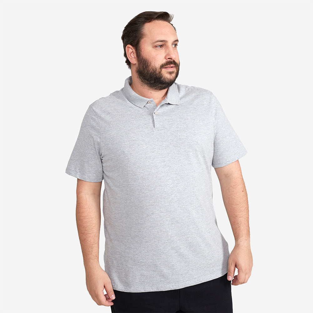 Camisa Polo Plus Masculina - Mescla Claro