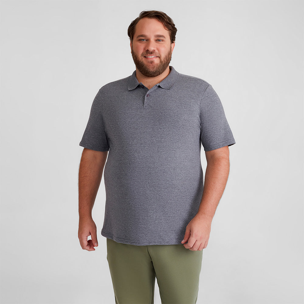 Camisa Polo Plus Masculina - Mescla Escuro