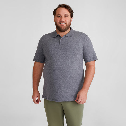Camisa Polo Plus Masculina - Mescla Escuro