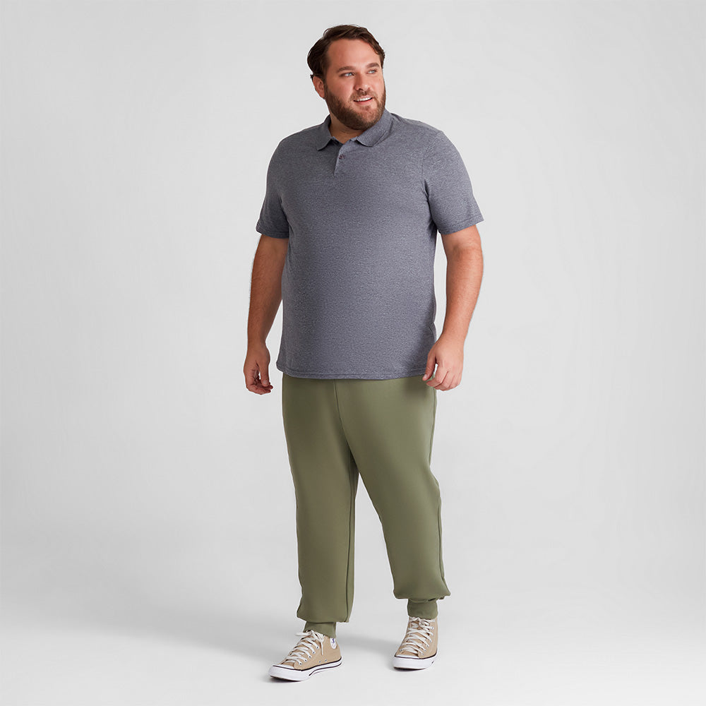 Camisa Polo Plus Masculina - Mescla Escuro