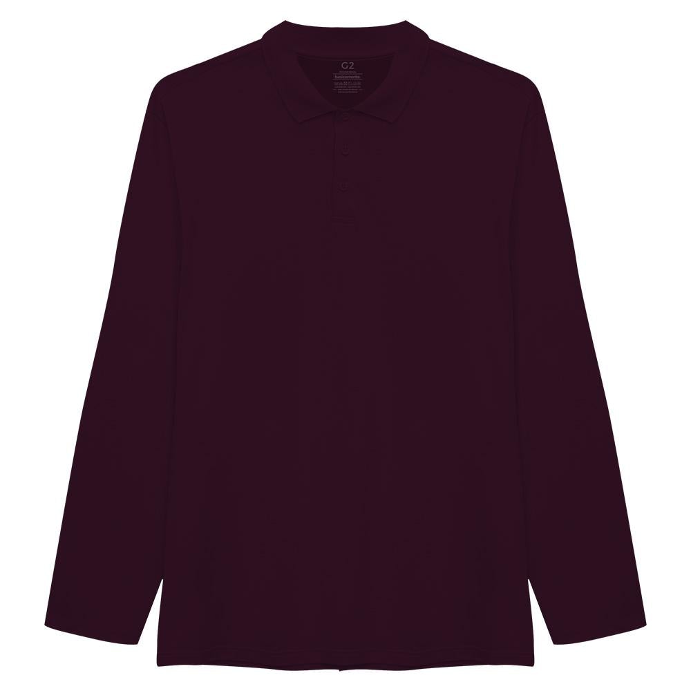 Camisa Polo Ml Plus Masculina - Wine