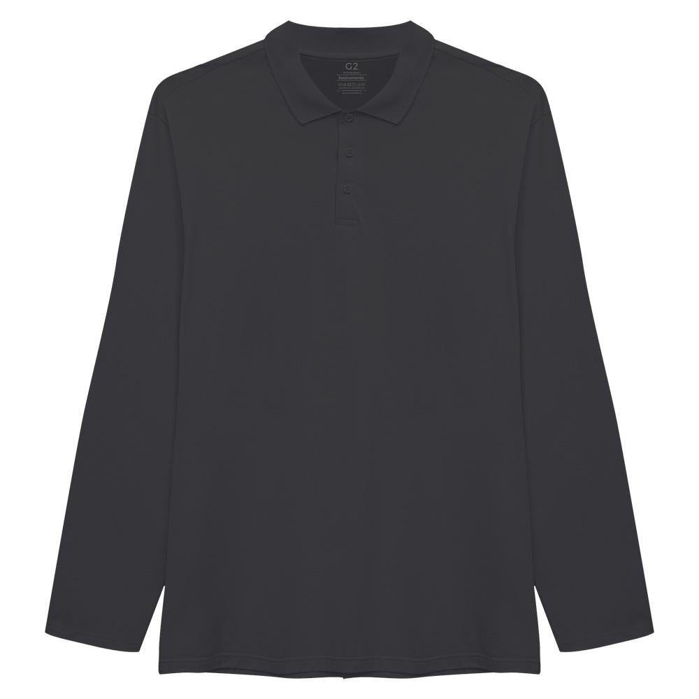Camisa Polo Ml Plus Masculina - Cinza Ardósia