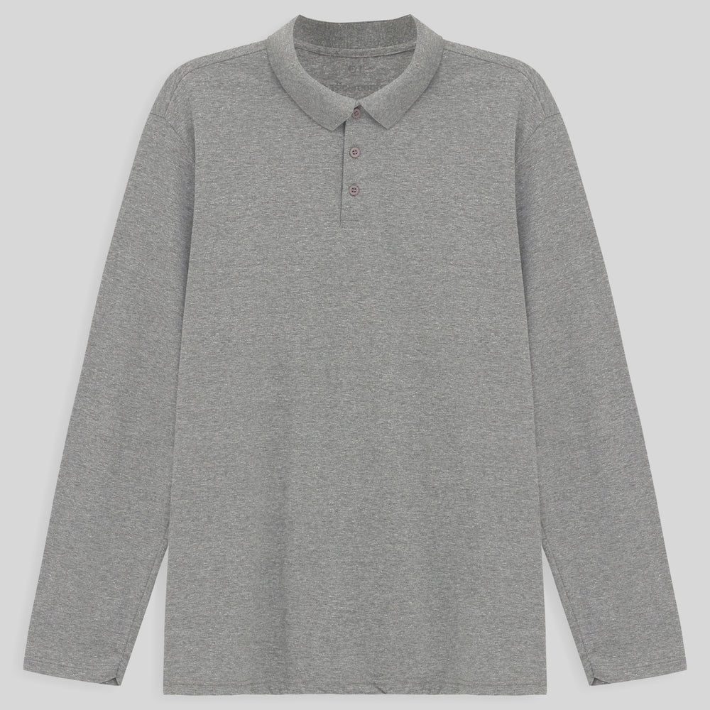 Camisa Polo Ml Plus Masculina - Mescla Claro