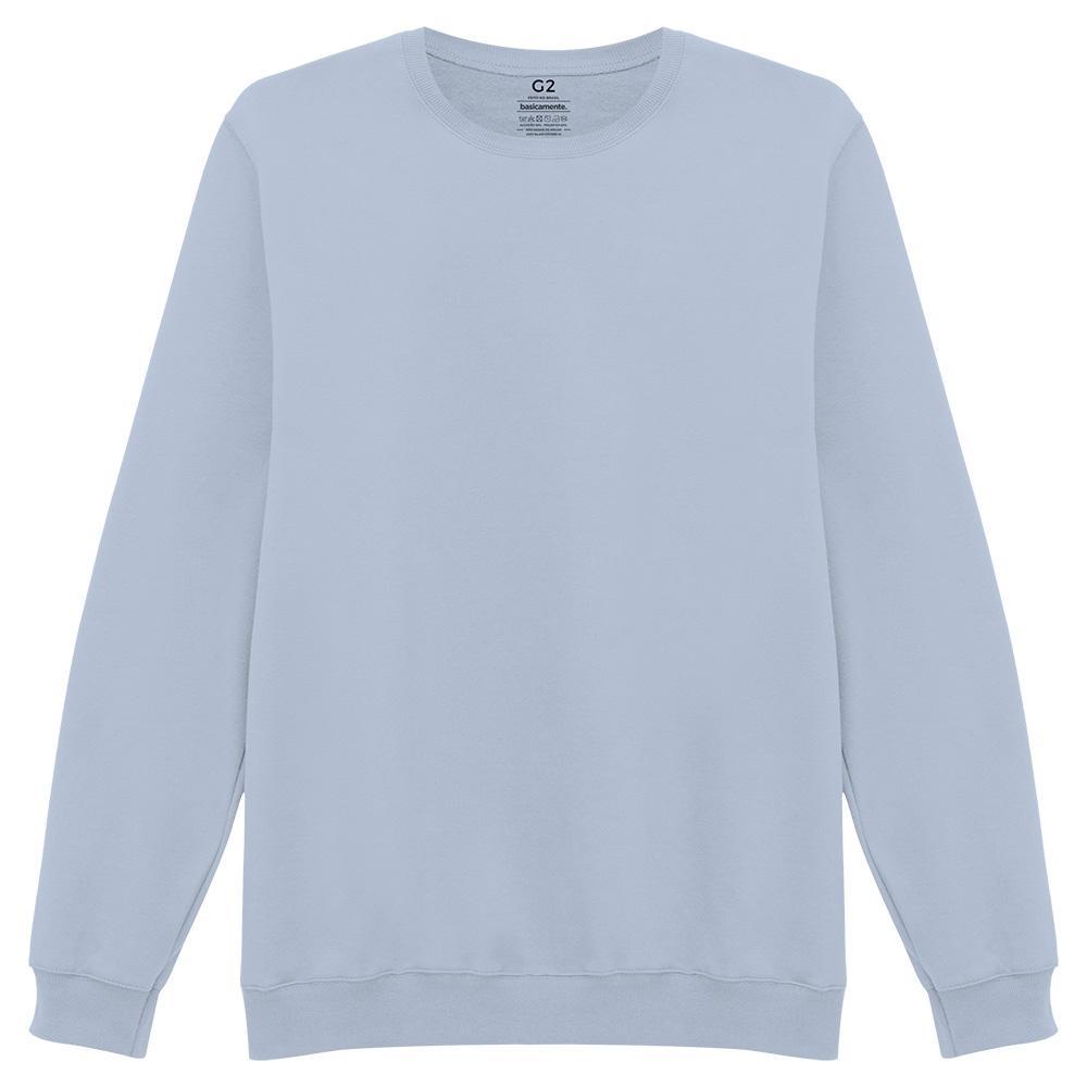 Blusão Moletom Flanelado Plus Masculino - Azul Capri