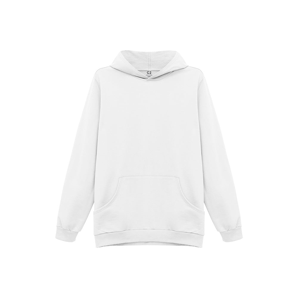 Blusão Moletom Flanelado Capuz Plus Masculino - Branco
