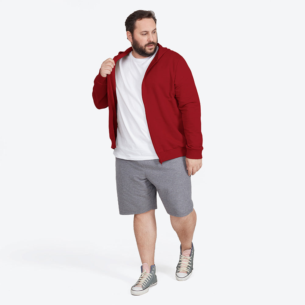 Jaqueta Moletom Flanelado Plus Masculina - Marsala
