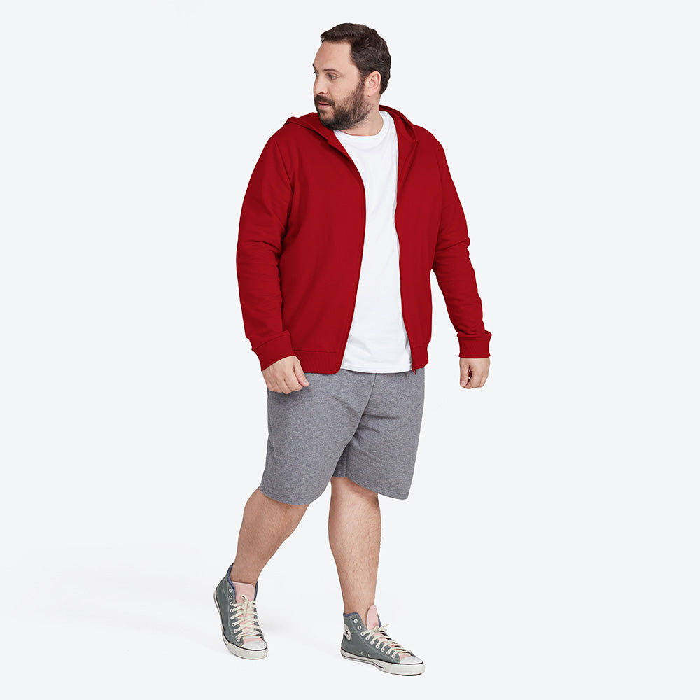 Jaqueta Moletom Flanelado Plus Masculina - Marsala