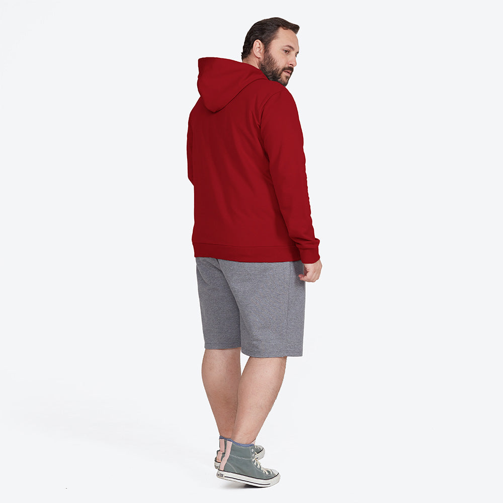 Jaqueta Moletom Flanelado Plus Masculina - Marsala