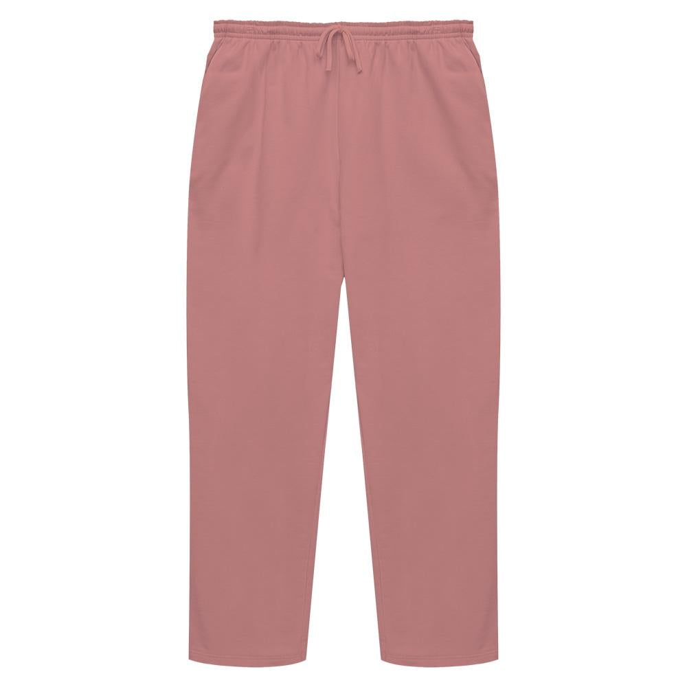 Calça Reta Moletom Flanelado Plus Masculina - Rose