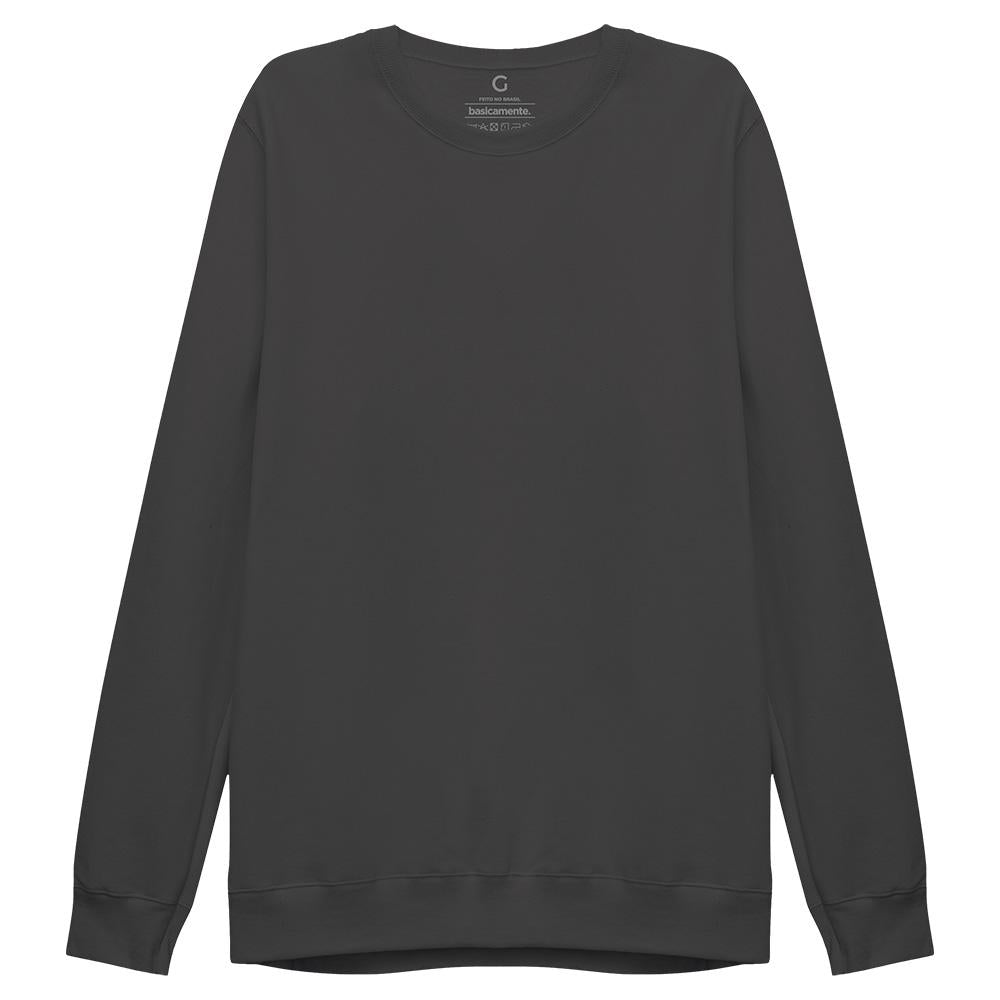 Blusão Moletom Flanelado Masculino - Cinza Ardósia