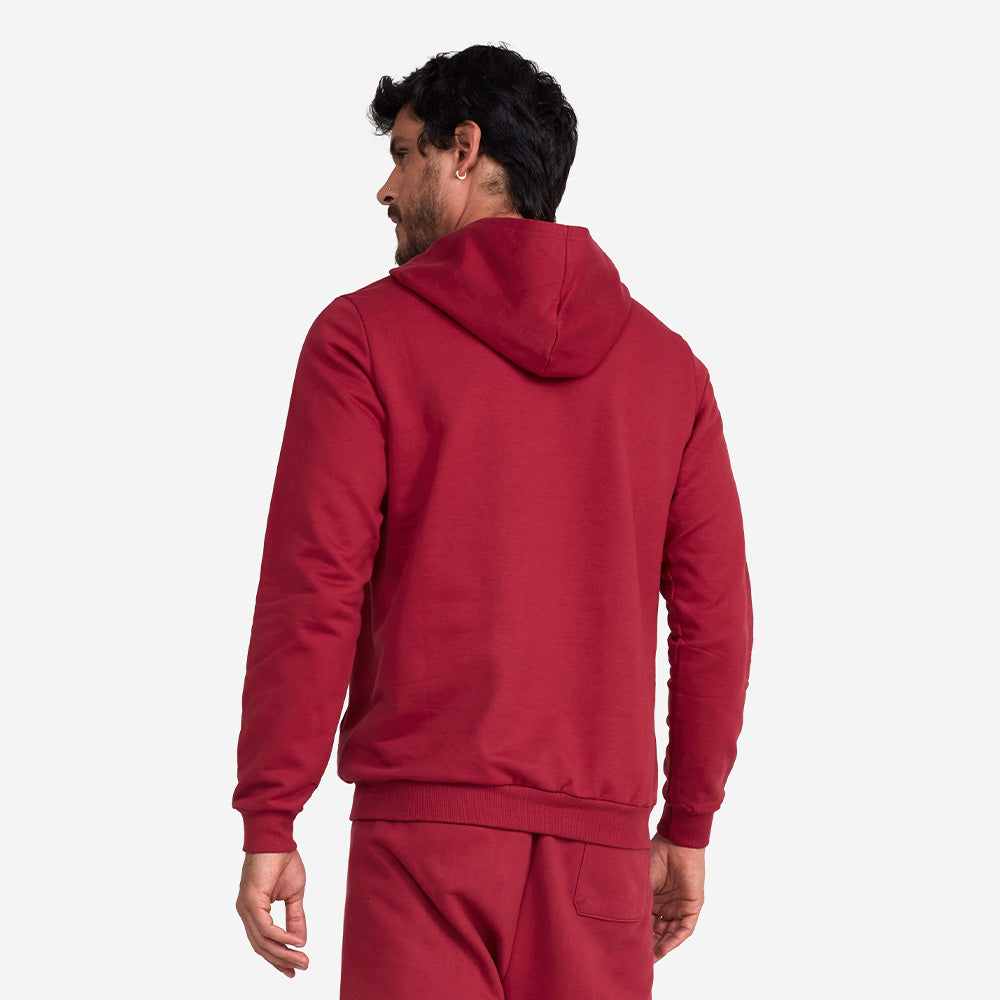 Blusão Moletom Flanelado Capuz Masculino - Marsala
