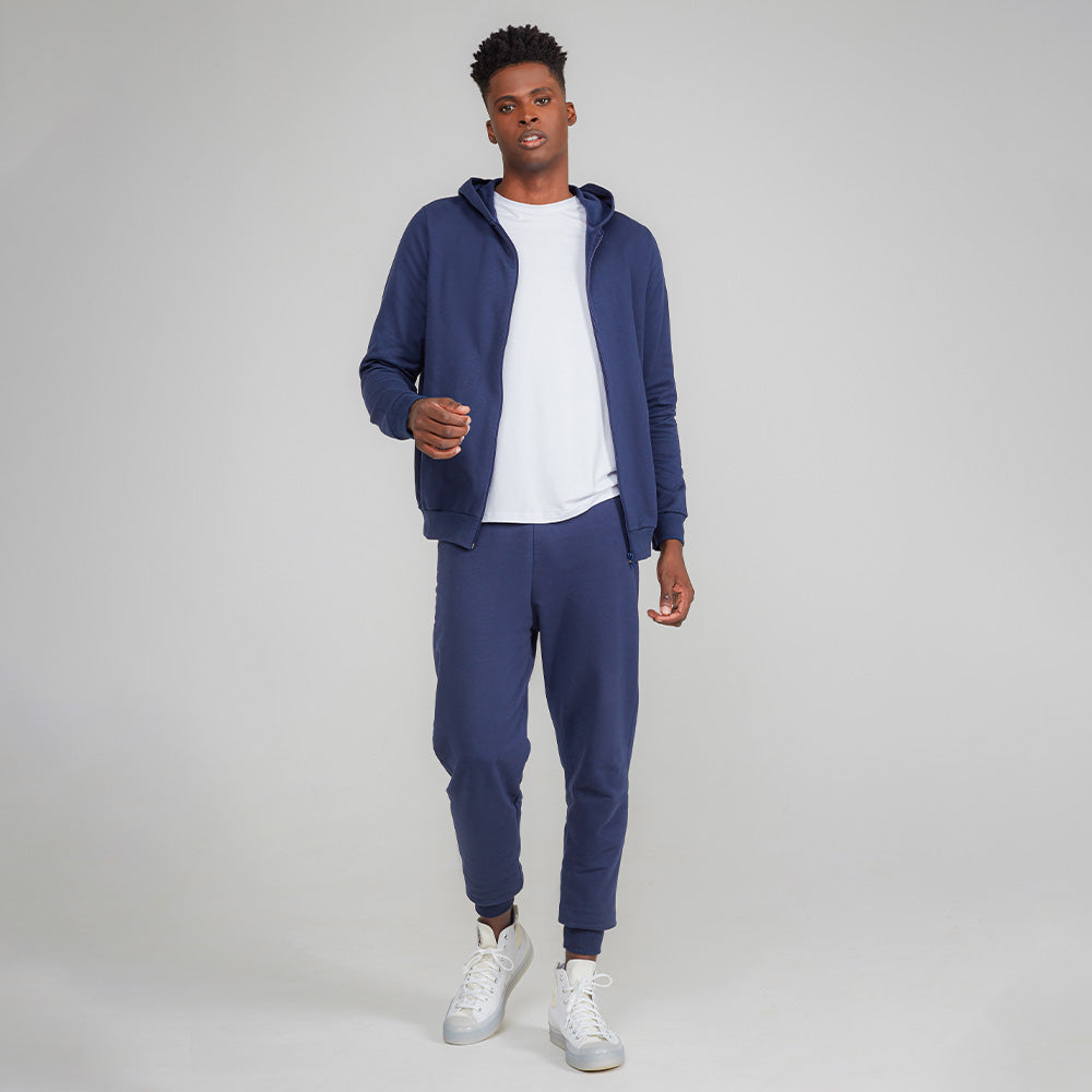 Jaqueta Moletom Flanelado Masculina - Azul Marinho
