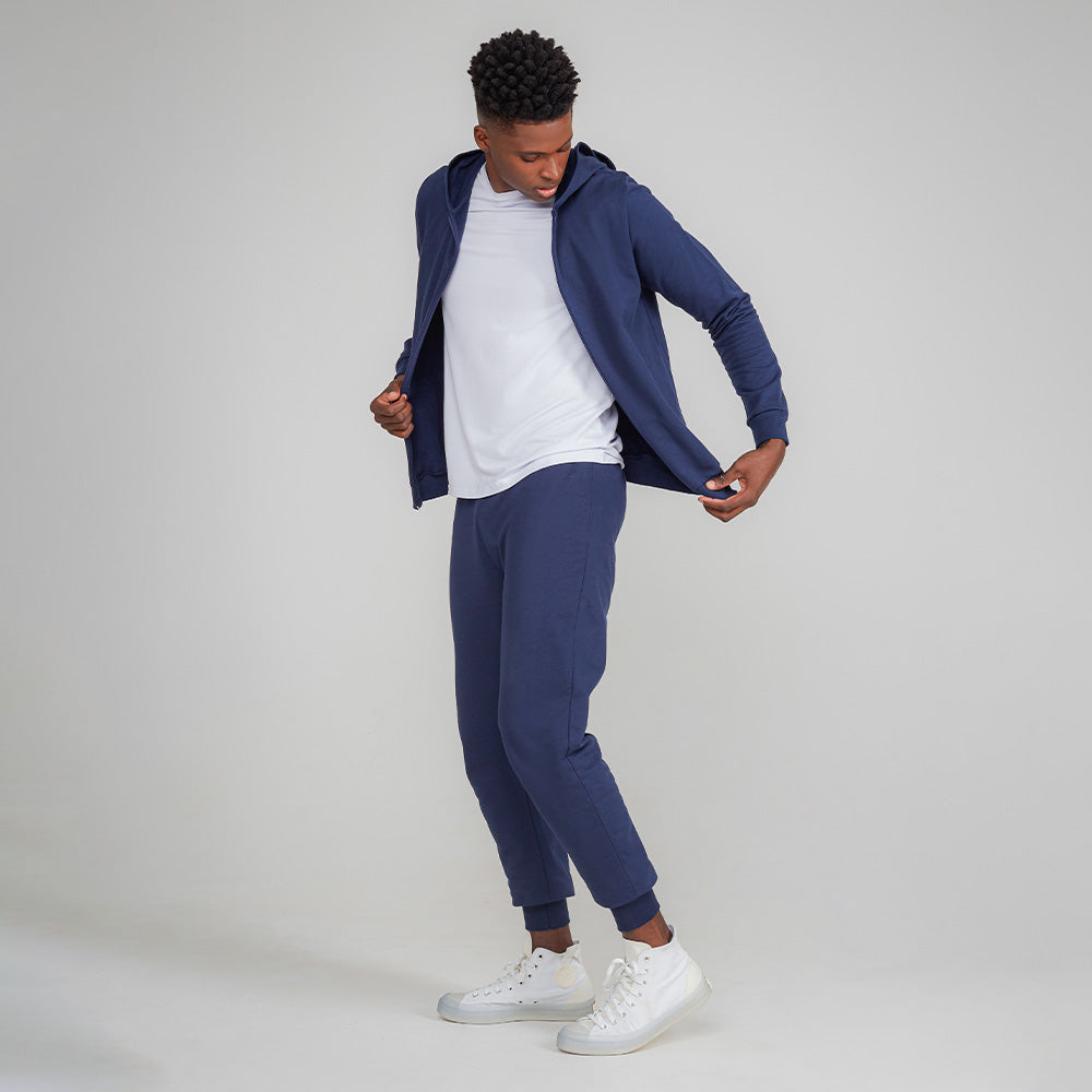 Jaqueta Moletom Flanelado Masculina - Azul Marinho
