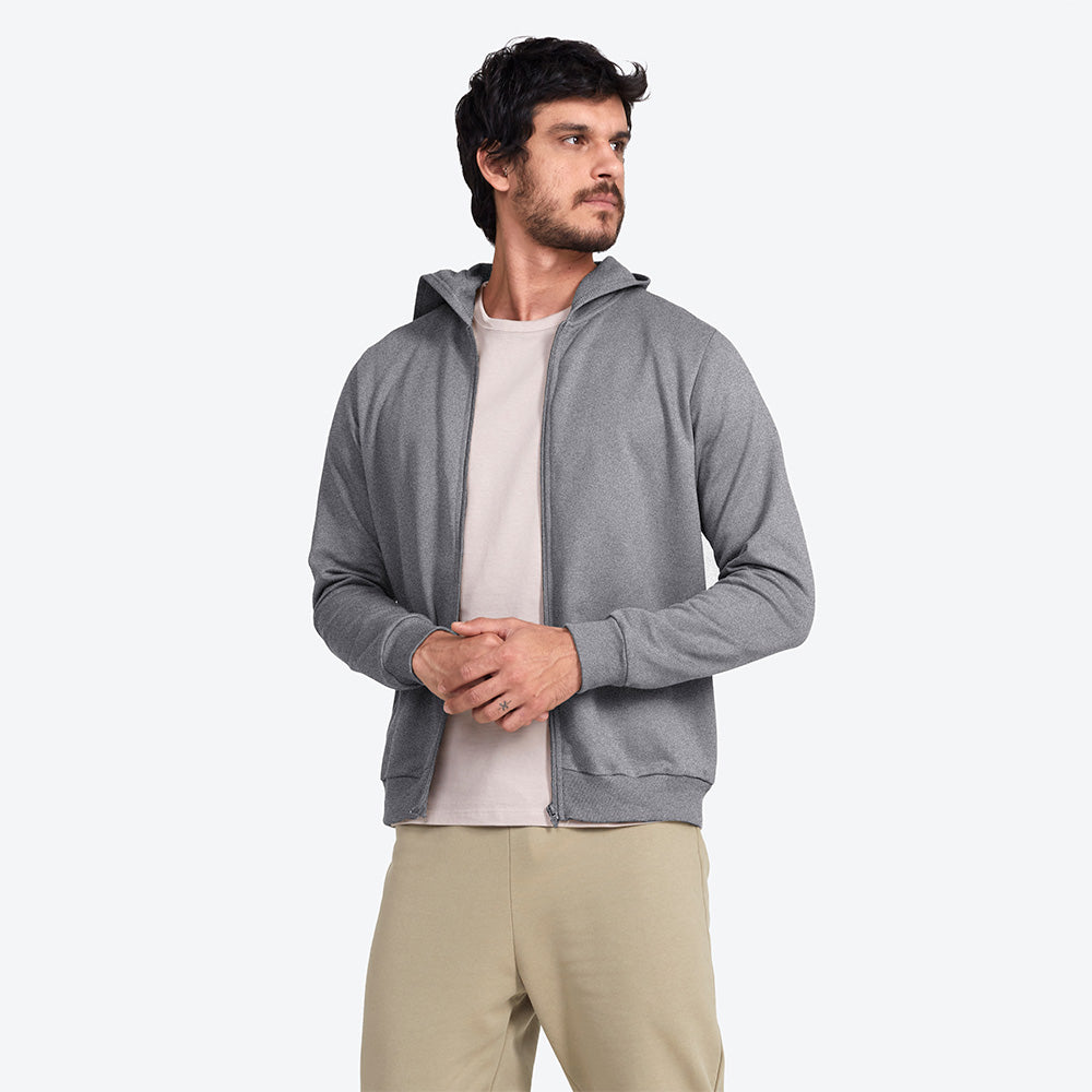 Jaqueta Moletom Flanelado Masculina - Mescla Escuro