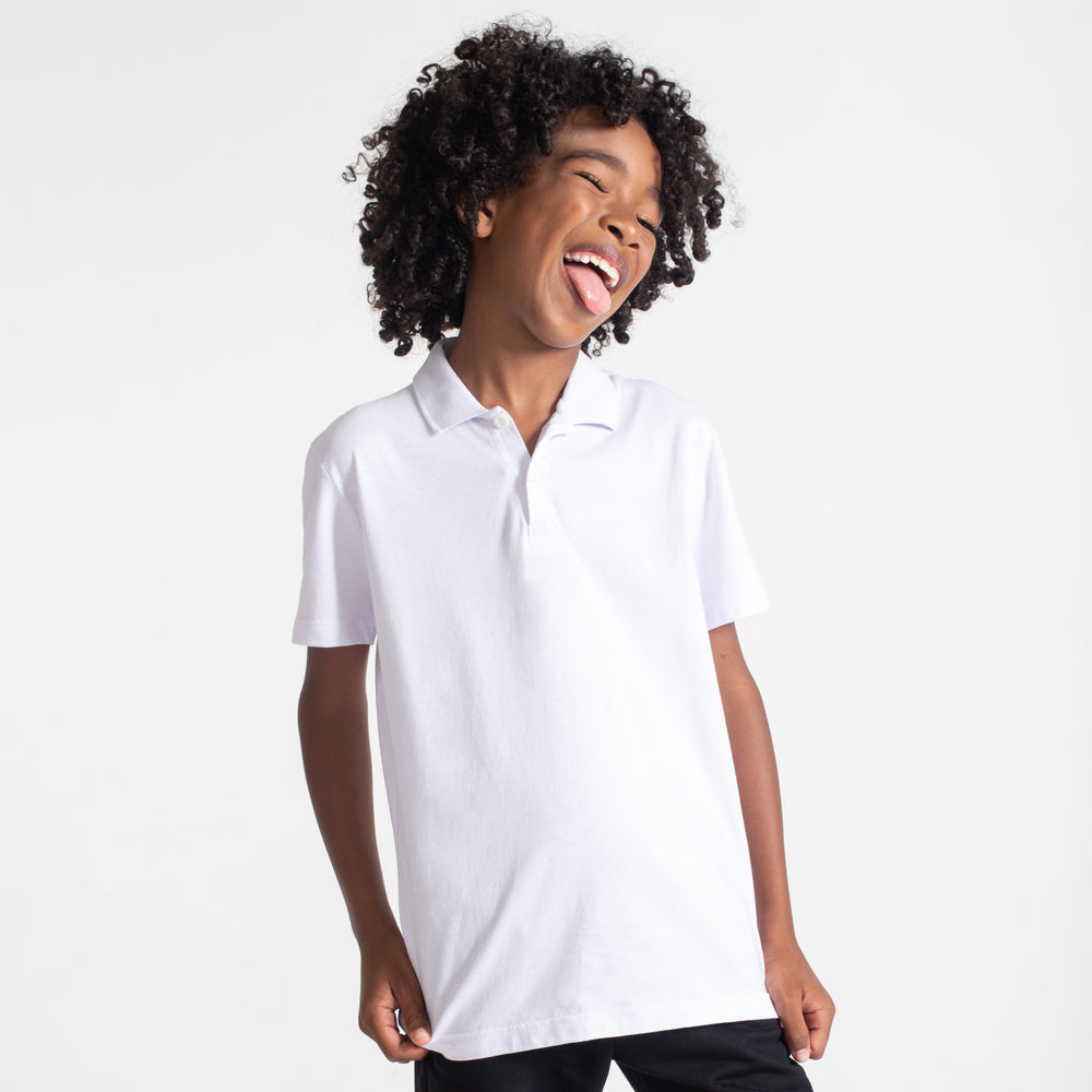 Camisa Polo Infantil Menino - Branco