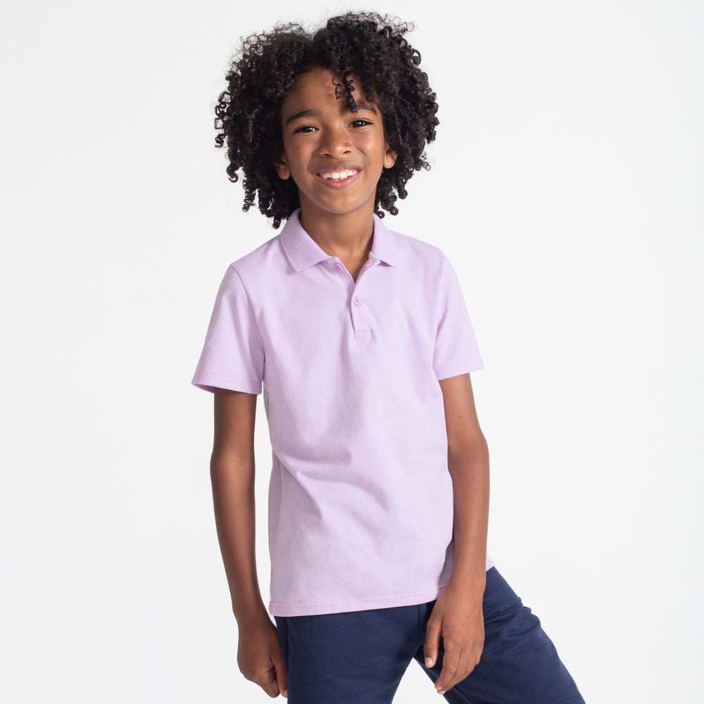 Camisa Polo Infantil Menino - Lilás Lavanda