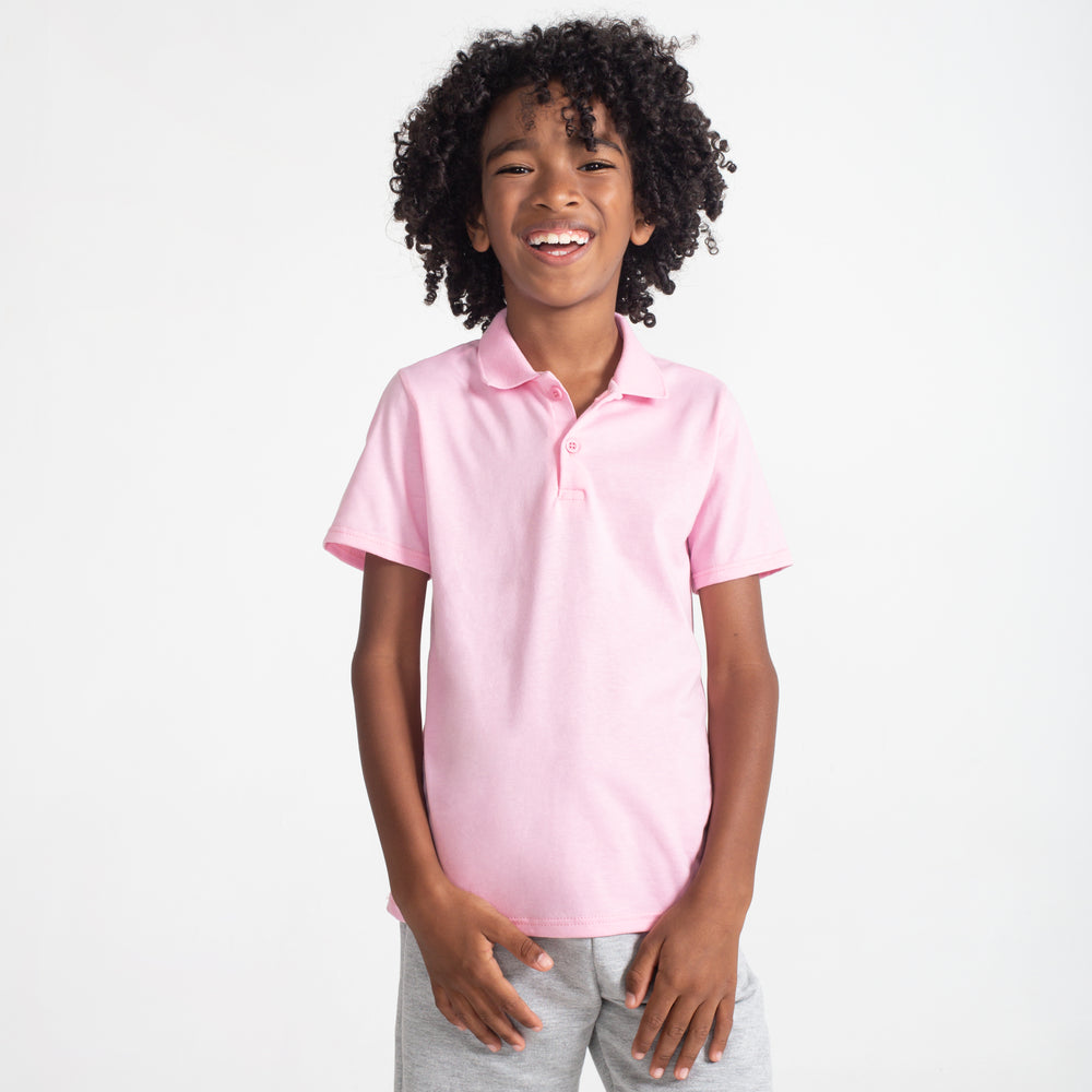 Camisa Polo Infantil Menino - Rosa Orquídea