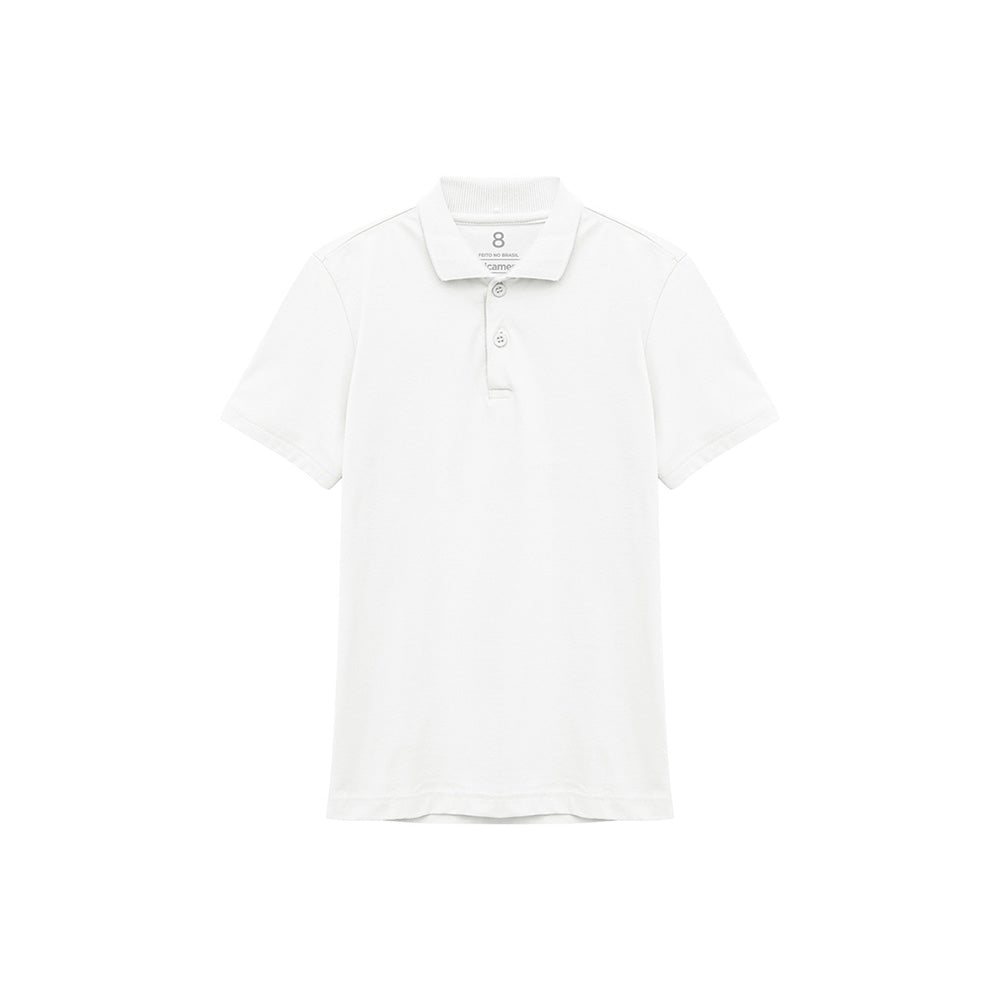 Camisa Polo Infantil Menina - Branco