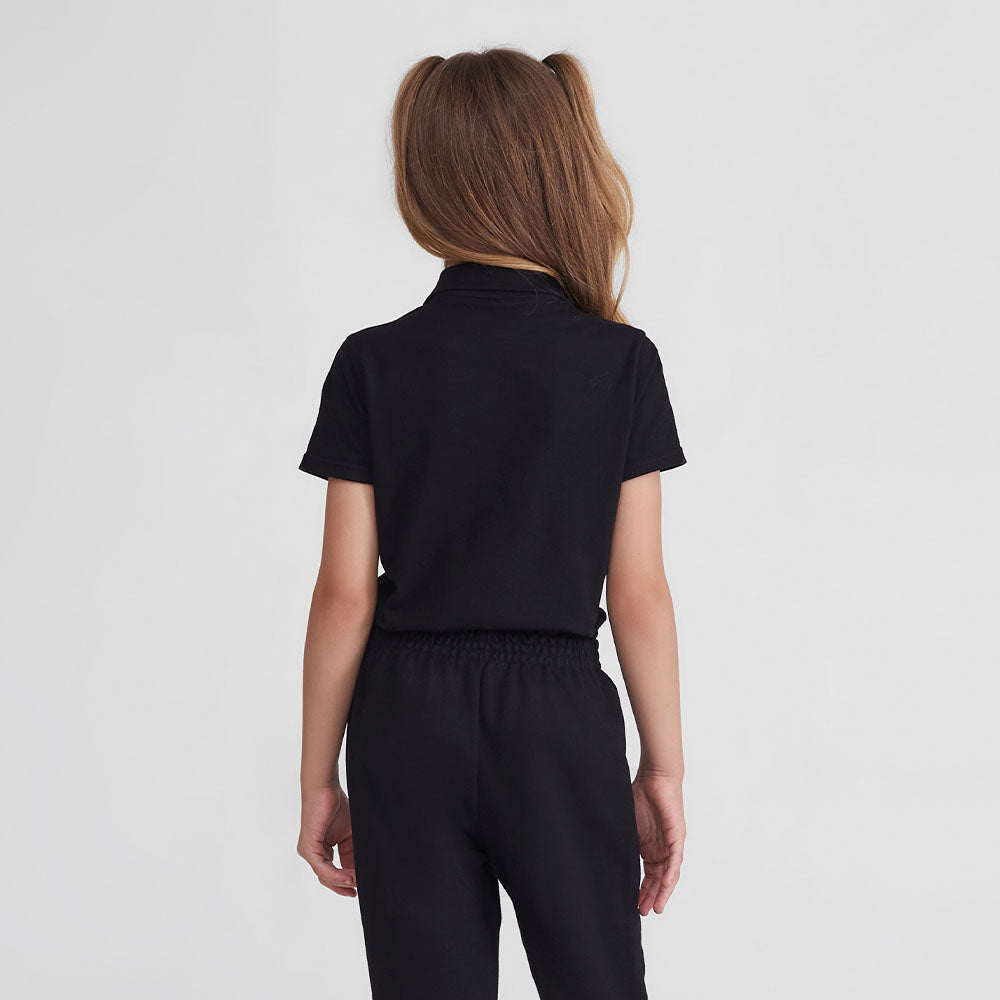 Camisa Polo Infantil Menina - Preto