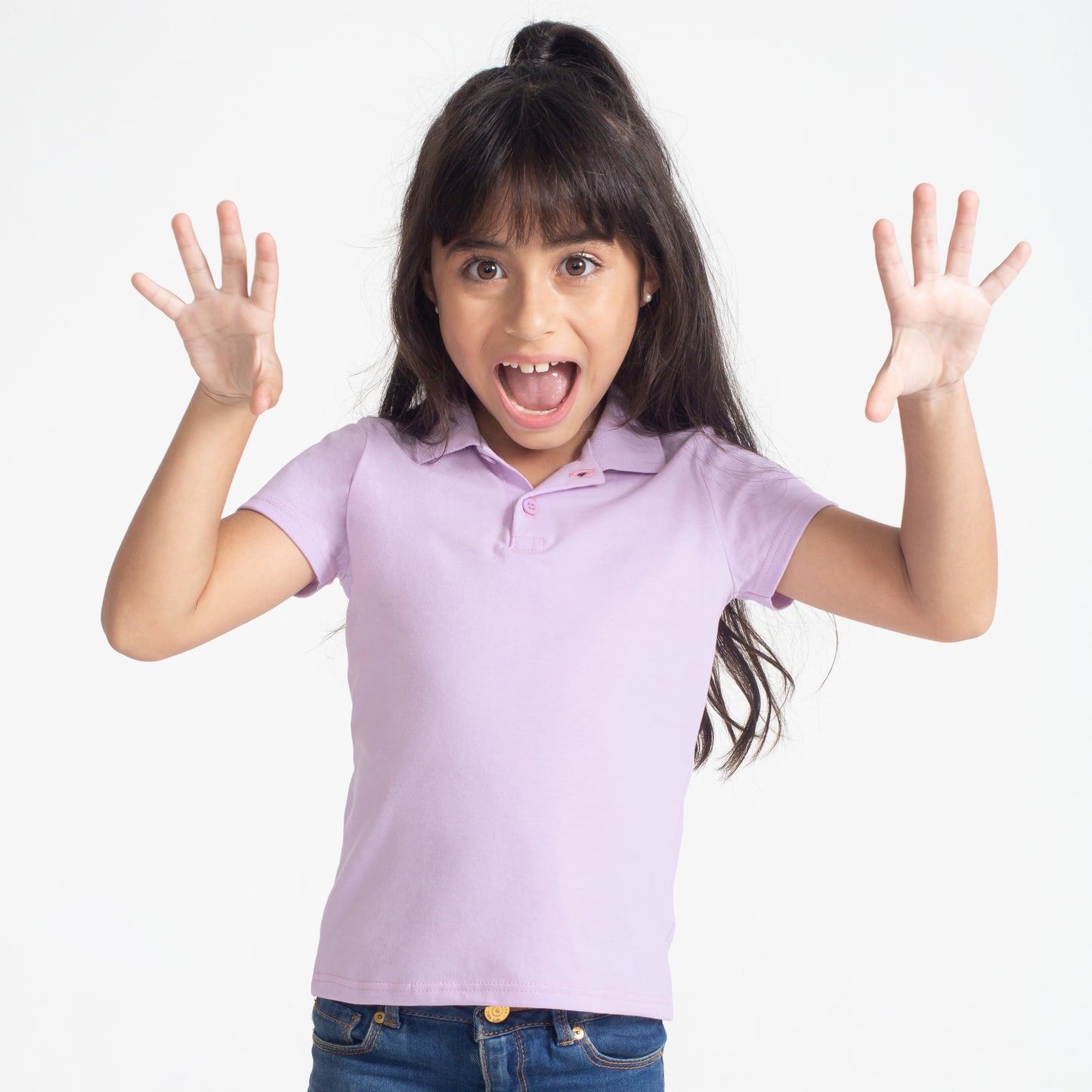Camisa Polo Infantil Menina - Lilás Lavanda
