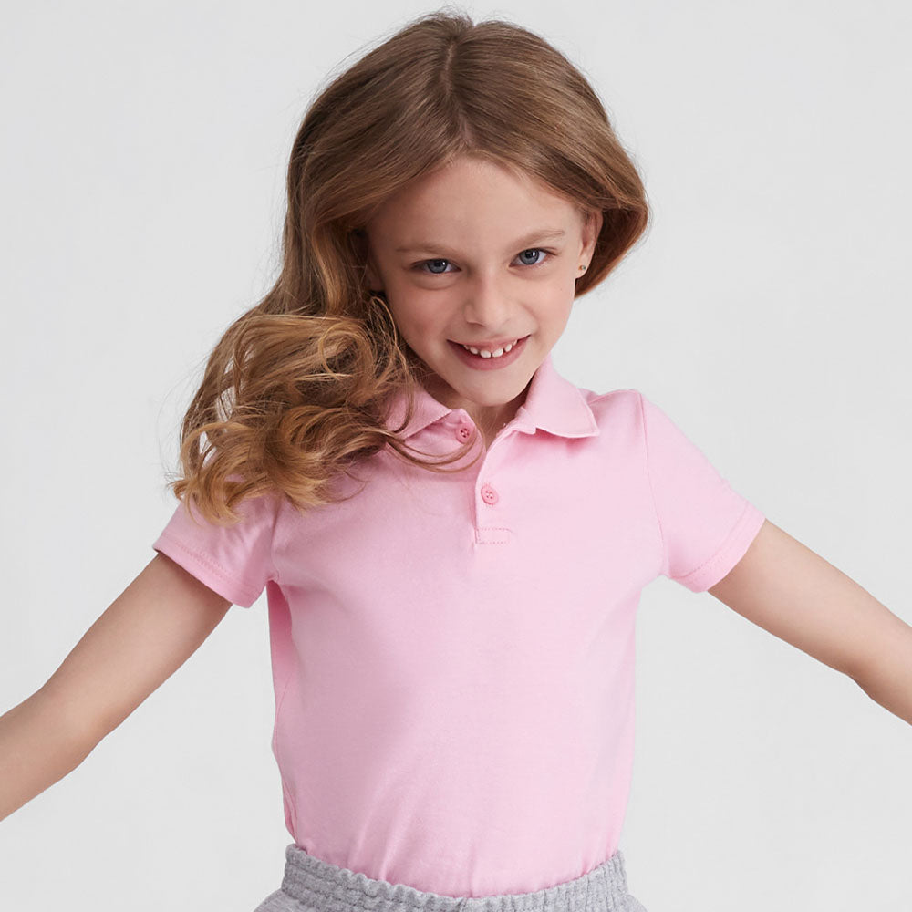 Camisa Polo Infantil Menina - Rosa Orquídea