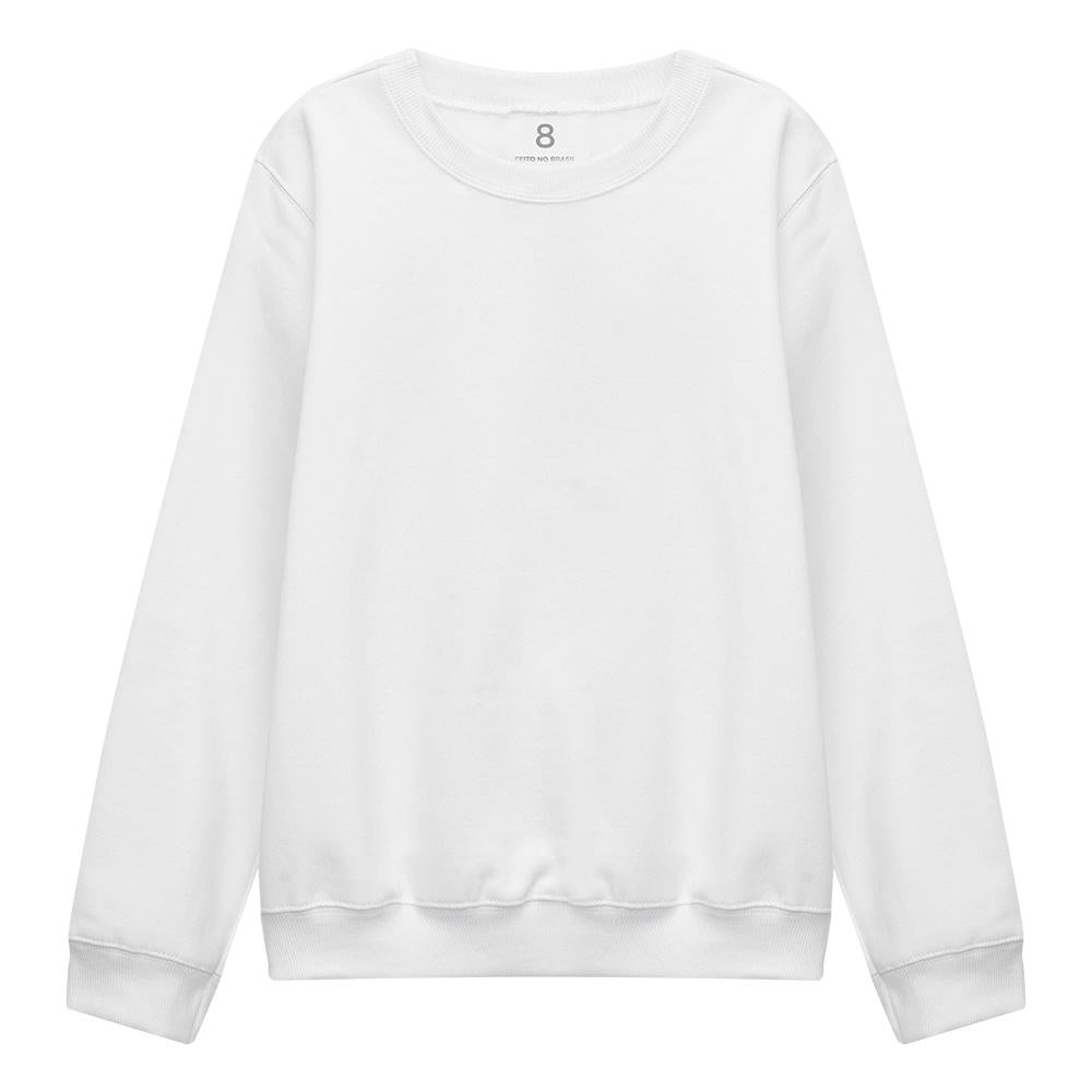 Blusa De Moletom Infantil Unissex - Branco