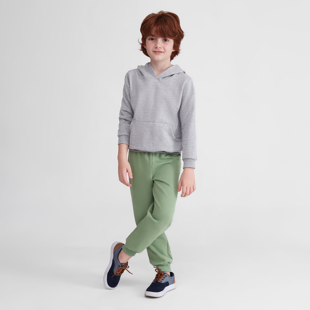 Blusa De Moletom Com Bolso E Capuz Infantil Unissex - Mescla Claro